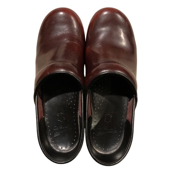 Dansko Shoes - Dansko Professional Burgundy Leather Clogs Sz 39 Slip Resistant Work Shoes Women